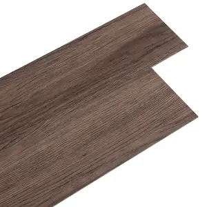 Brown Rustic Wood Grain Effect Self Adhesive PVC Flooring Planks Waterproof Covering 5m², Set of 36