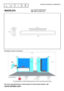 Lucide Madelon Modern Wall Light Bathroom - LED - 1x9W 2700K - IP44 - Black