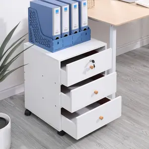 Lakemia 40cm Wide 3 -Drawer Mobile File Cabinet Warm White