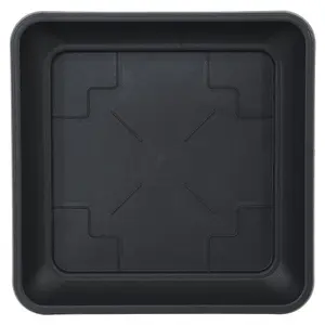 Square Plastic Plant Pot Saucers Anthracite 14cm