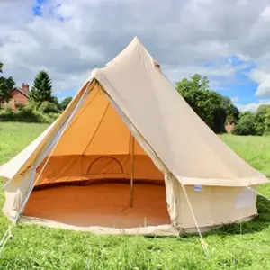 Latourreg Waterproof Sunscreen Family Tent Outdoor Exquisite Camping 5M Cotton Breathable Mongolia Camping Bell Tent Yurt Tent