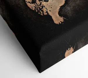 Grunge World Map Canvas Print Wall Art - Medium 20 x 32 Inches