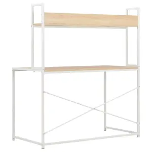 Berkfield Computer Desk White and Oak 120x60x138 cm