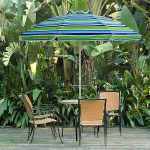 Costway 2M Patio Beach Umbrella Portable Sunshade Umbrella UPF 50+ with Sand Anchor