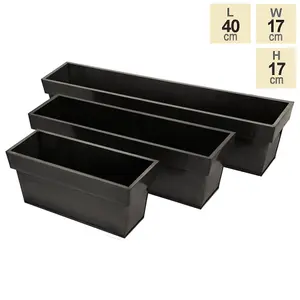 Primrose Zinc Edge Trough Outdoor Garden Planter in Pewter Small 40cm