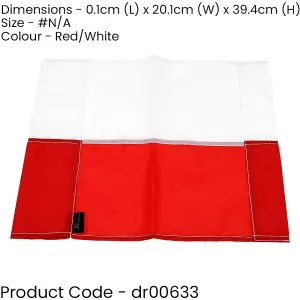 Single All Weather Football Corner Flag -RED & WHITE - Outdoor Polyester