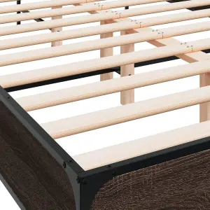 Berkfield Bed Frame without Mattress Brown Oak 140x190 cm