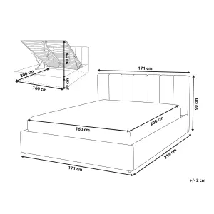 Faux Leather EU King Size Ottoman Bed Grey DREUX