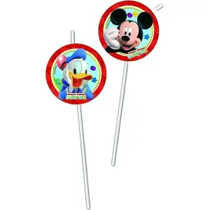 Mickey Mouse Clubhouse Playful Disposable Straws (Pack of 6) Multicoloured (One Size)