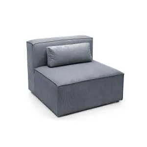 Doris Armless Chair Module in Dark Grey Cord Chenille