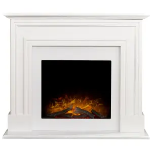 Adam Sandwell Electric Fireplace Suite in Pure White, 44 Inch