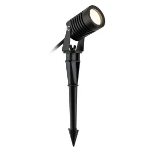 Luminosa Veron Outdoor Integrated LED Short Spike Ground Light Black IP65