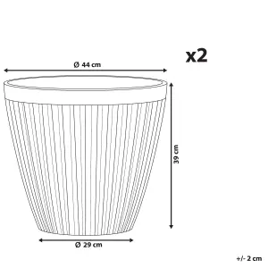 Set of 2 Plant Pots 44 cm Taupe POKA