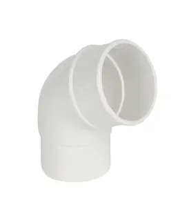 FloPlast White Round 112.5° Offset Downpipe bend, (Dia)68mm