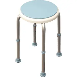 Bath Stool with Rotating Seat - Height Adjustable Shower Aid Seat - 135kg Limit