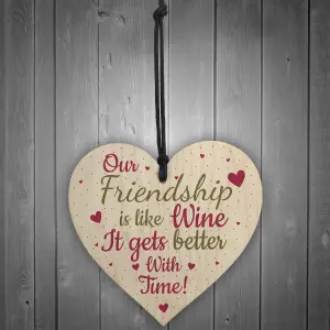 Red Ocean Friendship Gift Best Friend Sign Funny Thank You Novelty Birthday Gift Wine Chic Plaque