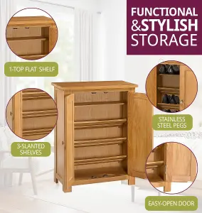 Hallowood Furniture Waverly Oak Shoe Storage Cabinet