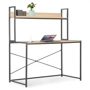 Berkfield Computer Desk Black and Oak 120x60x138 cm