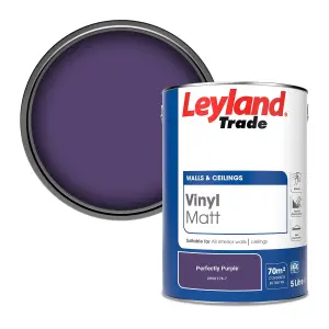 Leyland Trade Vinyl Matt Walls & Ceilings Emulsion Paint Perfectly Purple (PPG1176-7) 5L