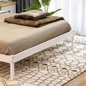 Vida Designs Milan White 5ft King Size Wooden Bed Frame - Low Foot End