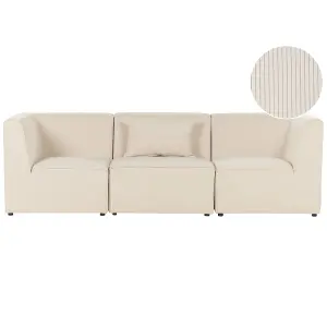 3 Seater Modular Jumbo Cord Sofa Beige LEMVIG