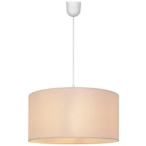 Luminosa Alba Cylindrical Pendant Ceiling Light White 40cm