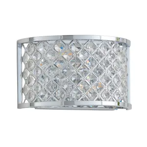 Anson Lighting Stockton 2lt Wall light finished in chrome plate and clear crystal