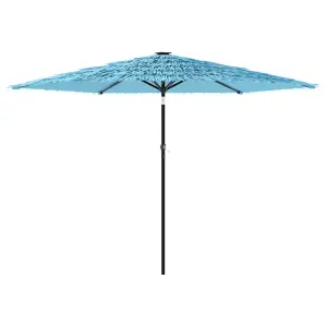 Berkfield Garden Parasol with Steel Pole Blue 288x288x225 cm