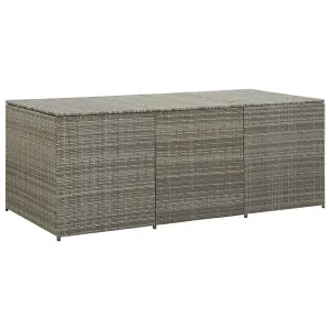 Berkfield Garden Storage Box Poly Rattan 180x90x75 cm Grey