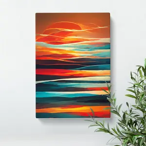 Sunset In Abstract No.6 - Wrapped Canvas Print 60cm H x 40cm W x 3cm D