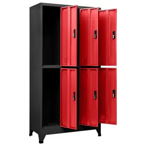 Berkfield Locker Cabinet Anthracite and Red 90x45x180 cm Steel