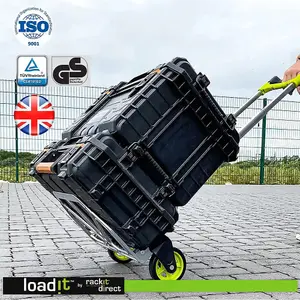 LoadIt 75kg Folding Trolley Sack Truck Barrow, Hand Truck, Moving Trolley on Wheels, Heavy Duty, Bungees, ISO 9001 & TUV GS