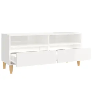 Berkfield TV Cabinet High Gloss White 100x34.5x44.5 cm Engineered Wood