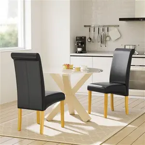 Astin Upholstered Dining Chair (Set Of 6) Three Posts Upholstery Colour: Black