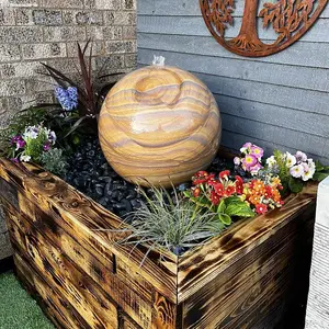 Sandstone Sphere 50cm Natural Stone Solar Water Feature