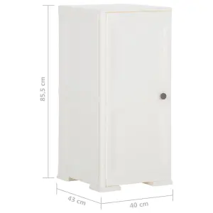 Berkfield Plastic Cabinet 40x43x85.5 cm Wood Design White