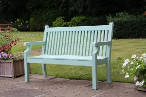 Winawood Sandwick 2 Seater Wood Effect Bench - Duck Egg Green