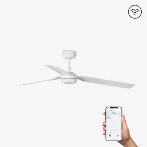 Luminosa Punt White Ceiling Fan With DC Motor Smart