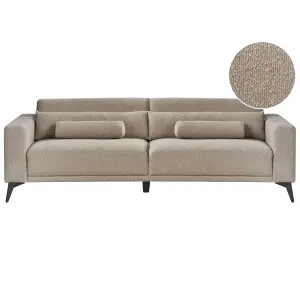 3 Seater Boucle Sofa Taupe ANGE