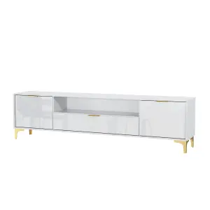 TV Unit 200cm Modern  Luxury Stand Cabinet White High Gloss