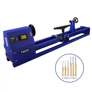 TMech 400W Wood Lathe with 6 FREE woodturning chisels