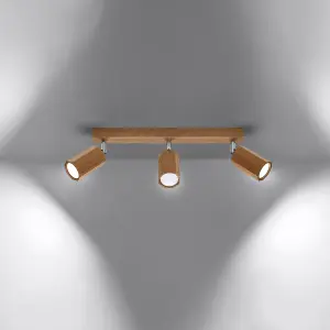 Zake Wood Bronze 3 Light Classic Ceiling Light