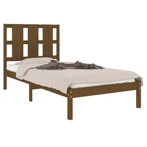 Berkfield Bed Frame Honey Brown Solid Wood Pine 100x200 cm