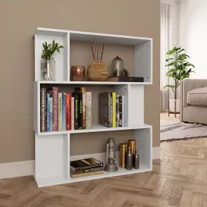 Berkfield Book Cabinet/Room Divider White 80x24x96 cm Engineered Wood