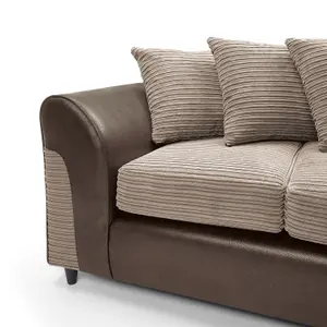 Harvey Right Facing Corner Sofa in Brown