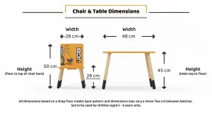 JCB Table & Chairs with wooden legs black tips