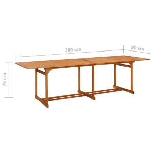 Berkfield Garden Dining Table 280x90x75 cm Solid Acacia Wood