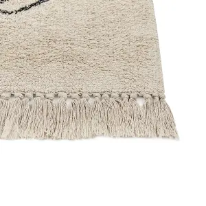 Cotton Area Rug 160 x 230 cm Beige and Black SAZLI