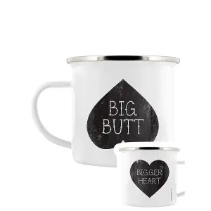 Grindstore Big Butt Bigger Heart Enamel Mug White (One Size)