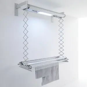 Steel Foldable Wall Mounted Drying Rack 170cm H x 38cm W x 17cm D